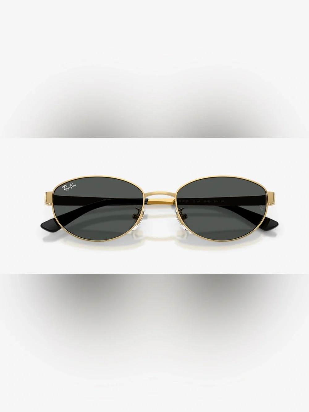 Ray-Ban Oval Gold Frame Sunglasses with Dark Gray Lenses- RB3774D- AUTHENTIC NEW